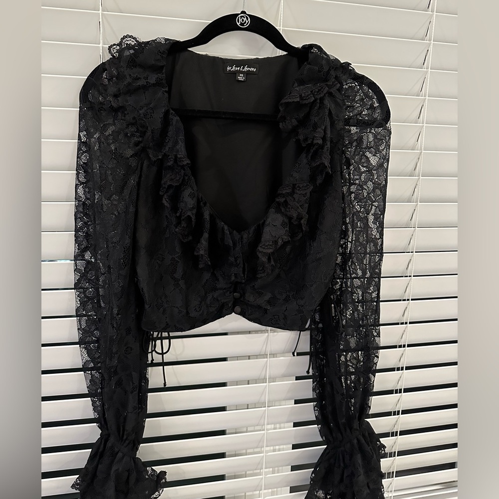FOR LOVE AND LEMONS BLACK GOING OUT TOP- FUN, FLIRTY, FLATTERING - Picture 2 of 6